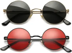 AIEYEZO Round Lennon Glasses Round Polarized Sunglasses for Women Men Small Circle Sunnies