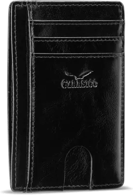 Claasico Front Pocket Small Mens Wallet RFID Blocking Genuine Leather Credit Card Holder