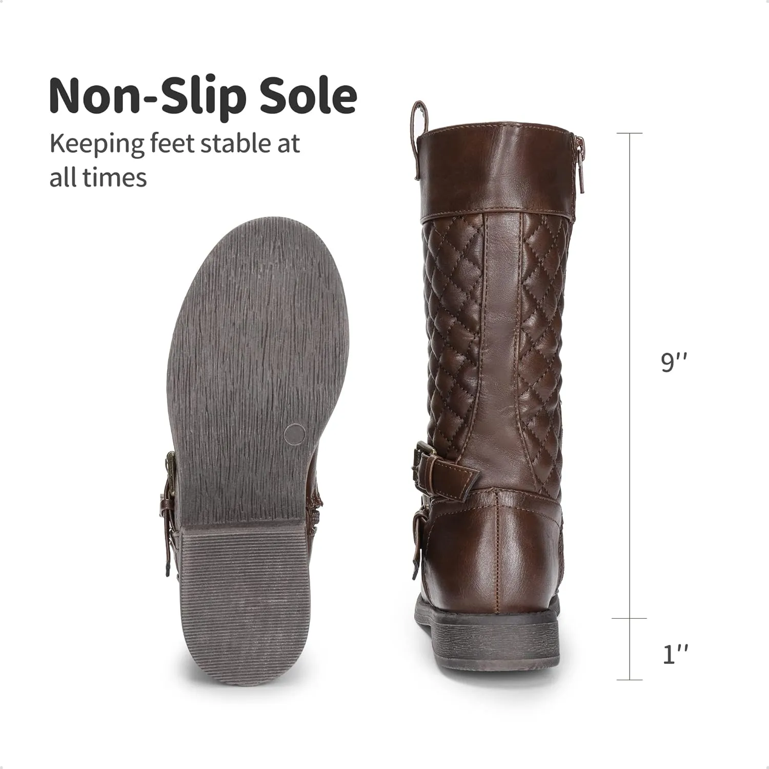 DREAM PAIRS Girls Knee High Fashion Riding Boots for Toddler/Little Kid/Big Kid