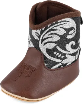 MK MATT KEELY Leather Western Boots Cowboy Bootie Soft Sole Non-Slip Crib Shoes for Baby Infant Toddler Girls Boys Newborn