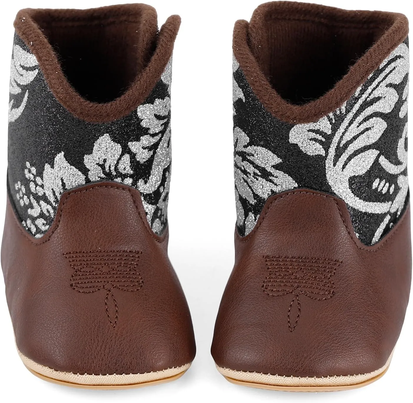 MK MATT KEELY Leather Western Boots Cowboy Bootie Soft Sole Non-Slip Crib Shoes for Baby Infant Toddler Girls Boys Newborn