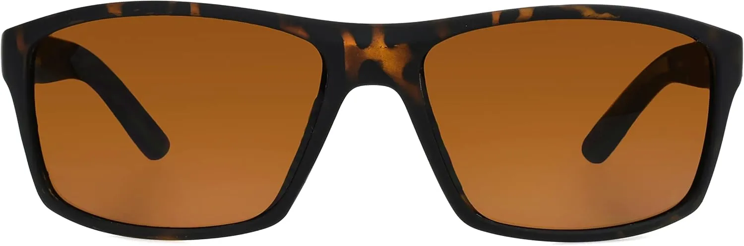 Panama Jack Men's Rubber Tort Wrap Sunglasses, Tortoise, 54