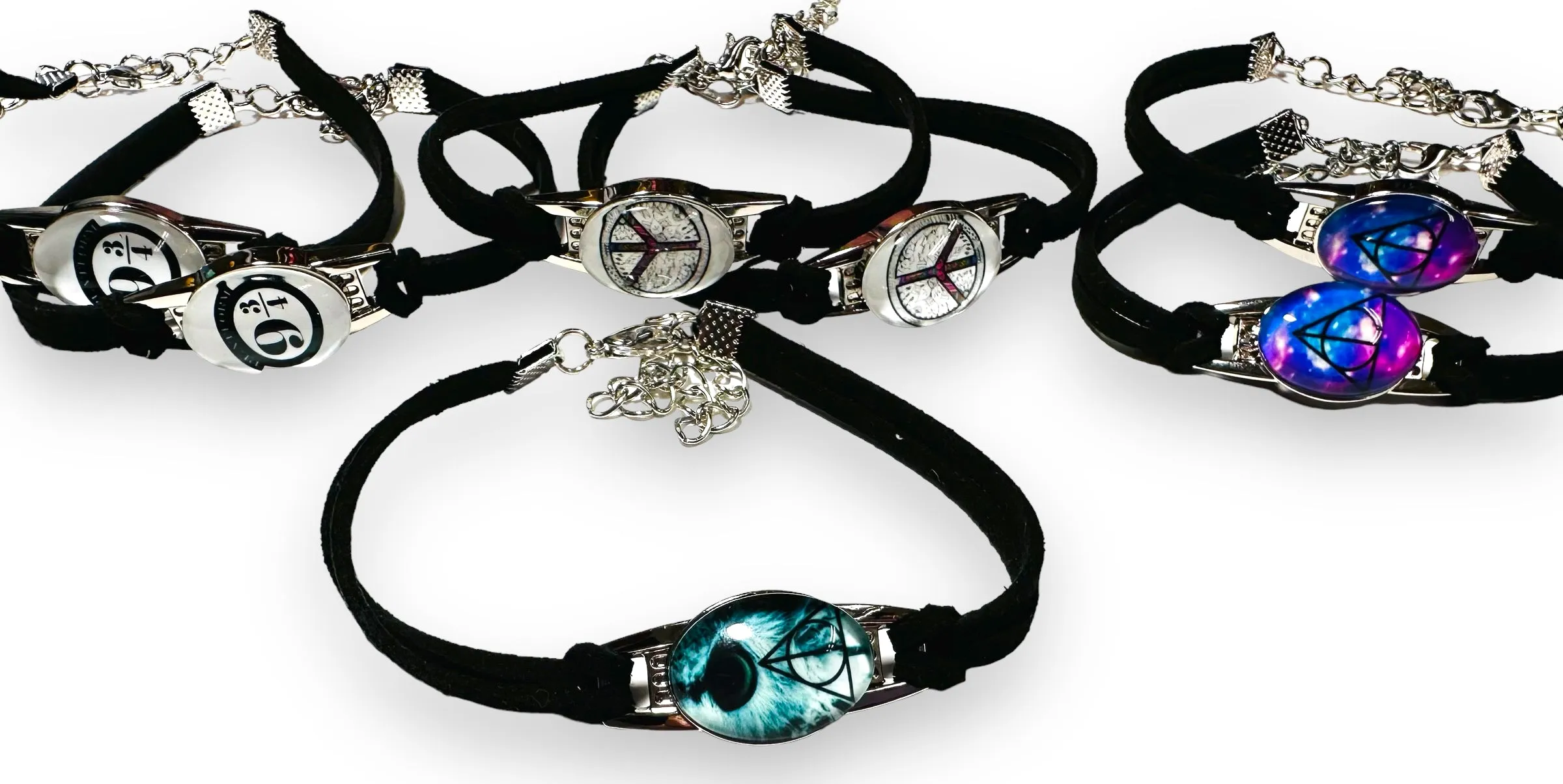 Suede and glass Design Bracelet
